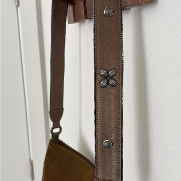 Joey Wolffer Suede Hobo Shoulder bag with Pewter and Stone inlay. - Picture 4 of 12